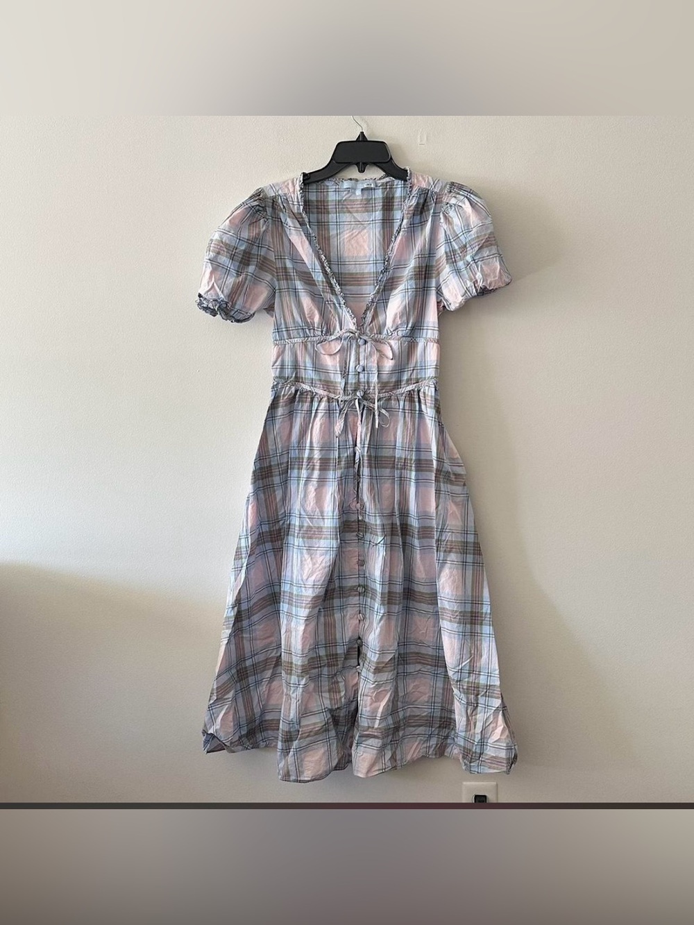 Hill House Sabrina Spring Plaid Puff
Sleeve Midi Dress Cottagecore S Ruffle

Rea